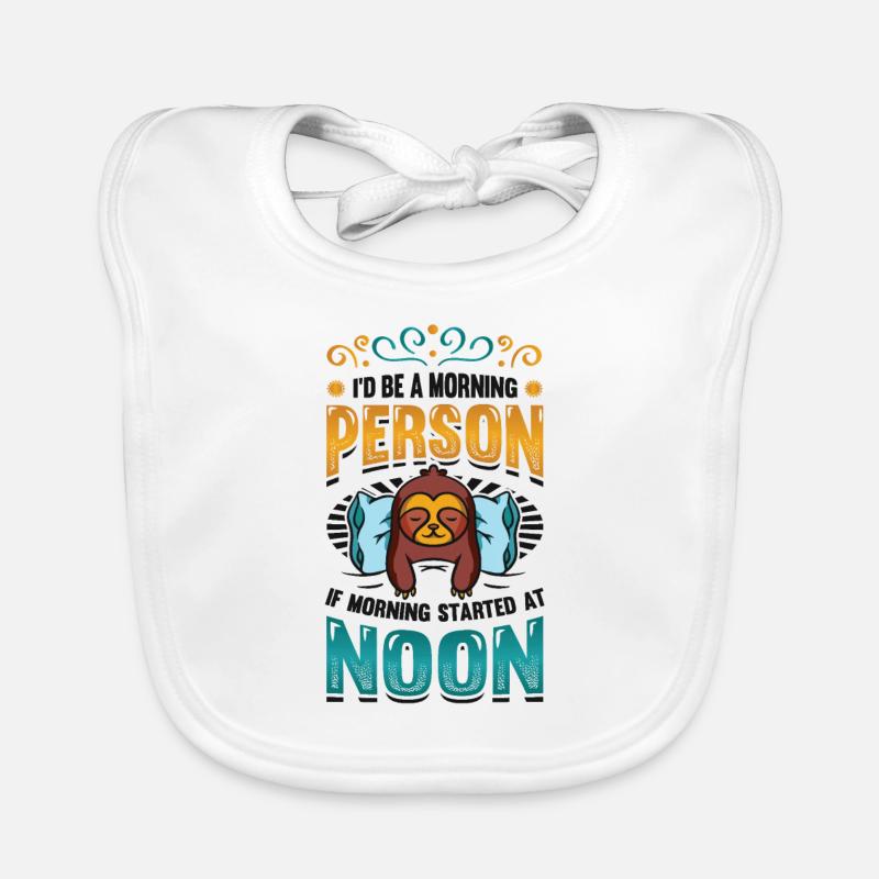 Spätaufsteher, Morgenmuffel, Eule, Langschläfer. Baby Bio-Lätzchen