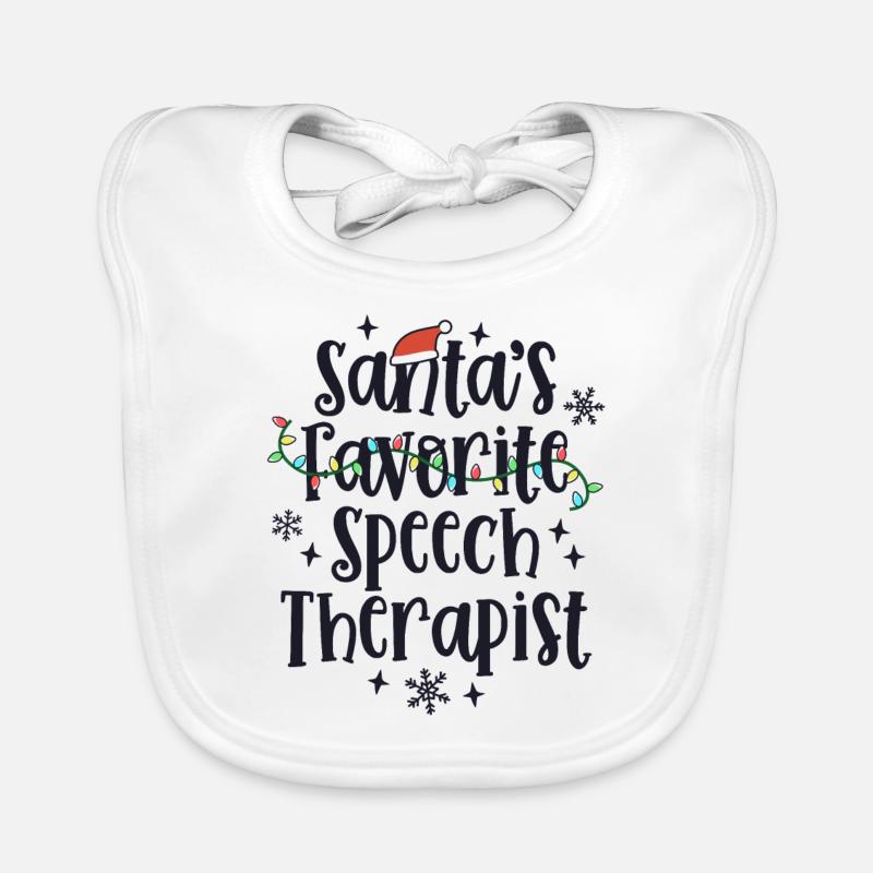 Nette Weihnachtslogopädin Sprachtherapie Baby Bio-Lätzchen