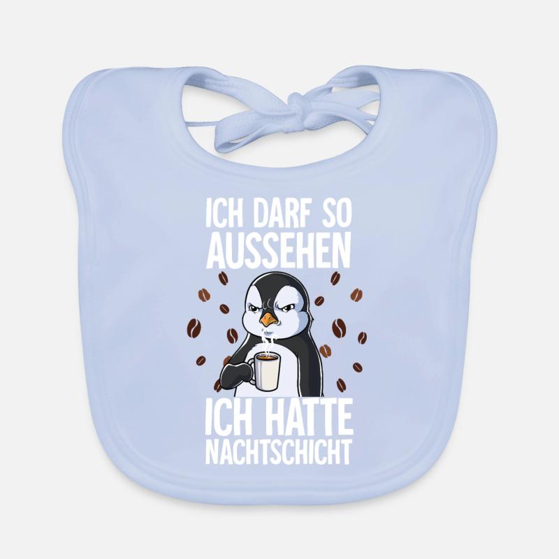 Ich Hatte Nachtschicht Kaffee Pinguin Baby Bio-Lätzchen