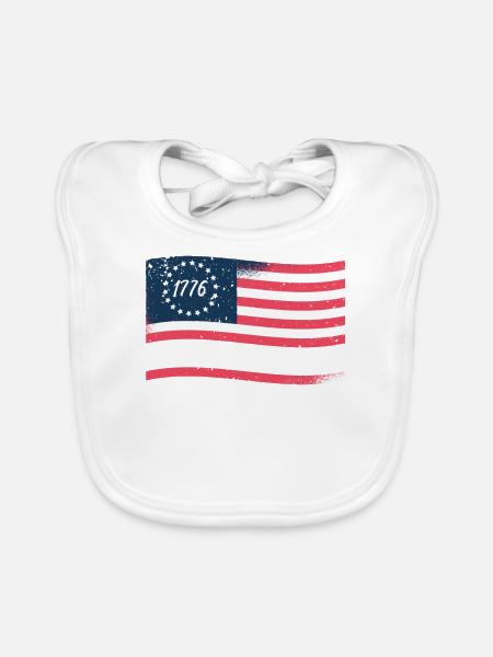 1776 Wir das Volk patriotisch américain - Bavoir bio Bébé - blanc - Devant