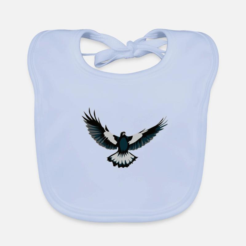 Parfait drôle mignon oiseau pie design Bavoir bio Bébé