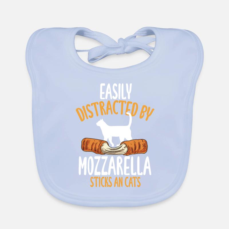 Easily distracted by mozzarella sticks and cat Organic Baby Bibs