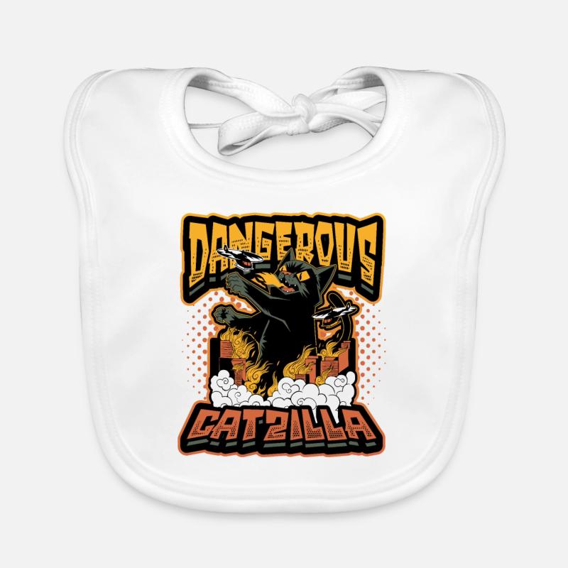 Dangerous Catzilla Organic Baby Bibs