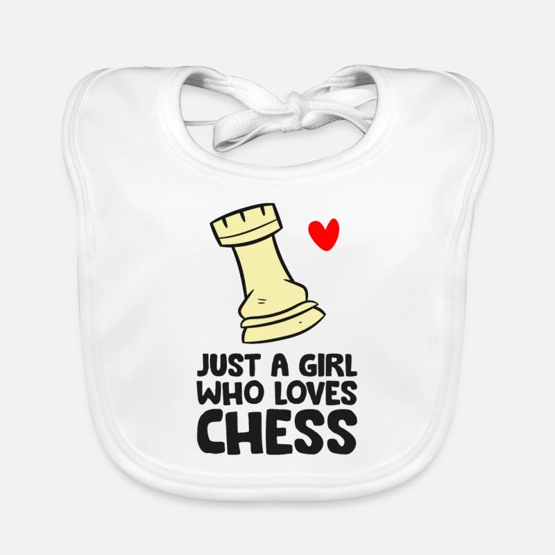 Nur ein Mädchen, das das Schachspiel liebt Baby Bio-Lätzchen