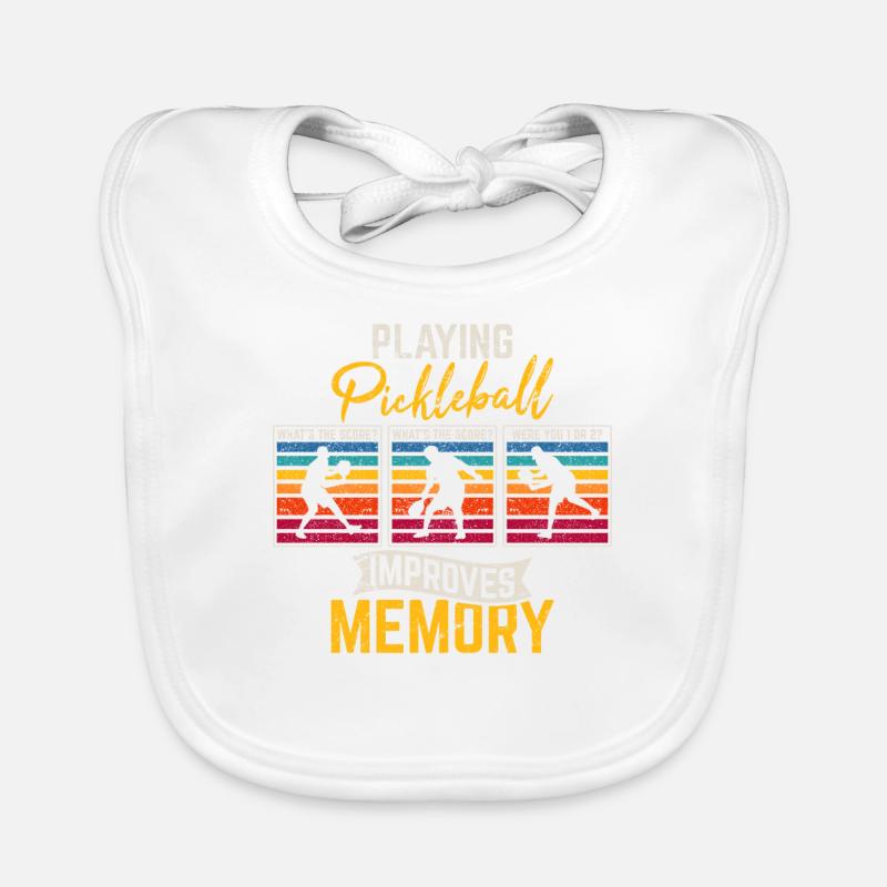 Playing Pickleball Improves Memory Funny Picklebal Baby Bio-Lätzchen