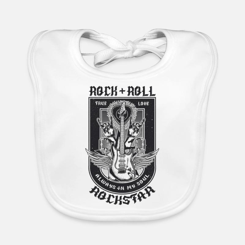 Guitar rock design Organic Baby Bibs