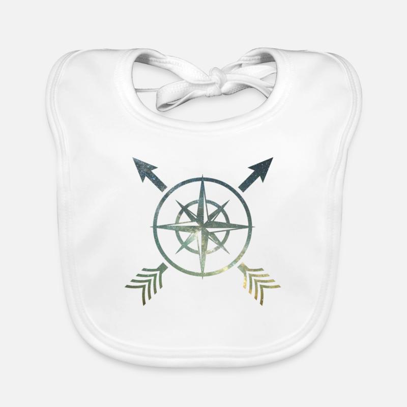Kompass mit Pfeilen Baby Bio-Lätzchen