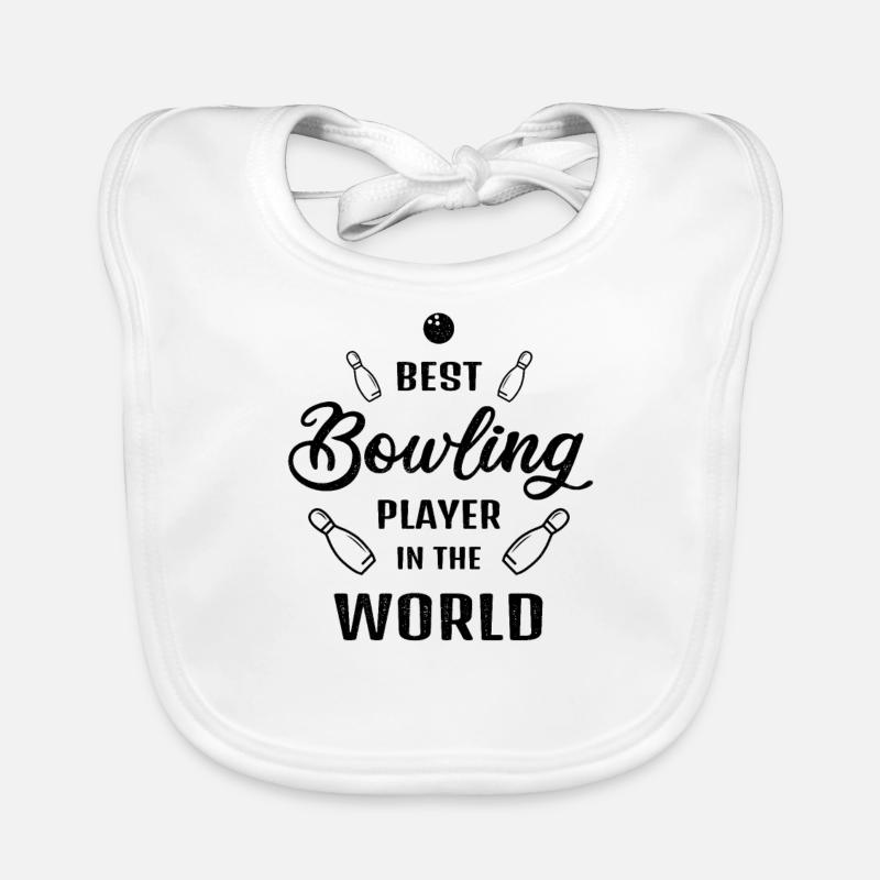 Bester Bowler der Welt Bowling Spruch Geschenk Baby Bio-Lätzchen