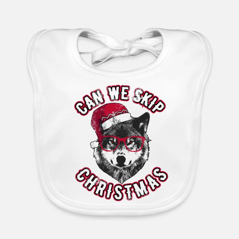 Peut-on sauter Noël - Grumpy Christmas Wolf Bavoir bio Bébé