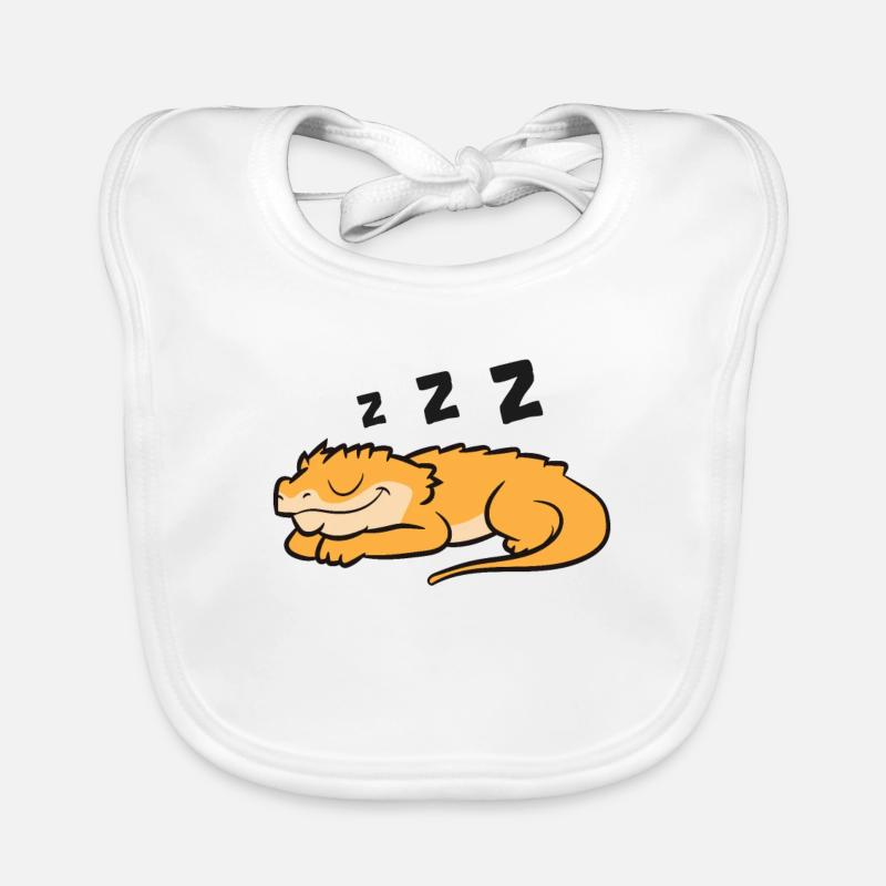 Schopfgecko Pyjama Reptil Eidechse Schlafender Baby Bio-Lätzchen