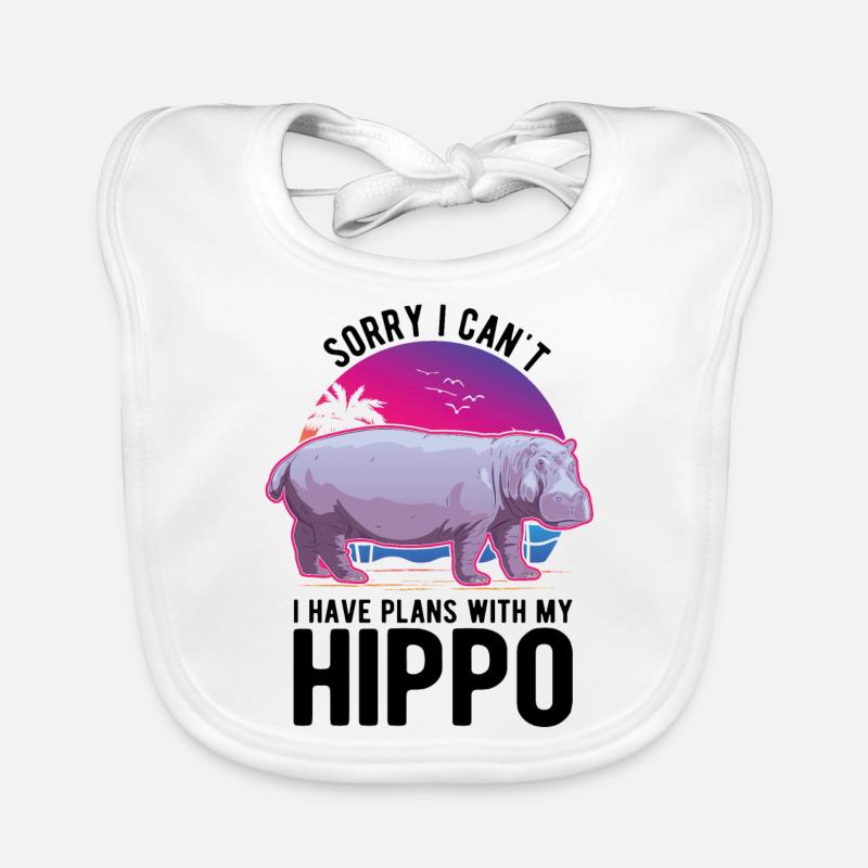 Nilpferd Geschenk Hippo Flusspferd Baby Bio-Lätzchen