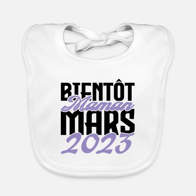 Annonce grossesse. bientôt Maman Mars 2023.maman Bavoir bio Bébé