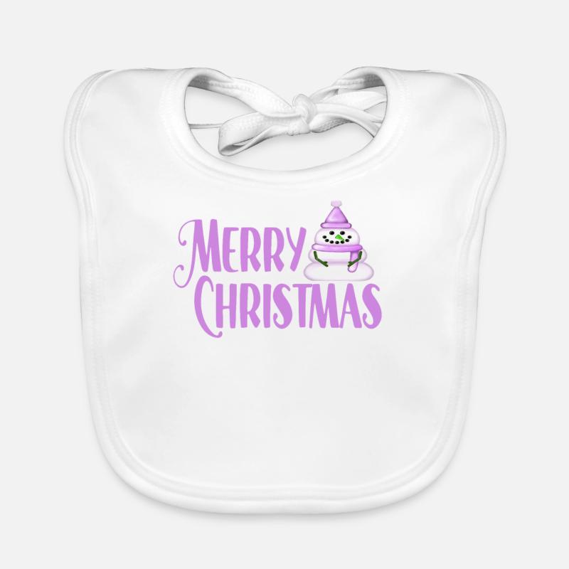 Joyeux Cristmas Rosaner Schneeman Bavoir bio Bébé