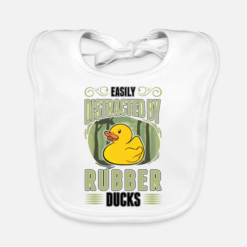 Easily distracted by Rubber Ducks Rubber Duck Organic Baby Bibs