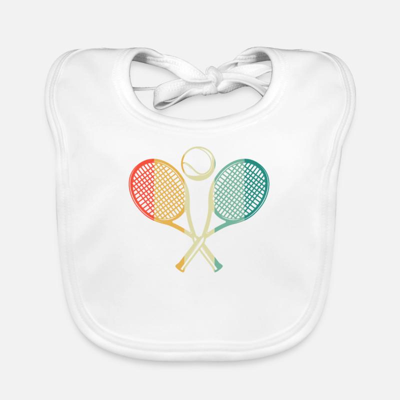 Tennis Player Retro Sunset Racket Ball Organic Baby Bibs