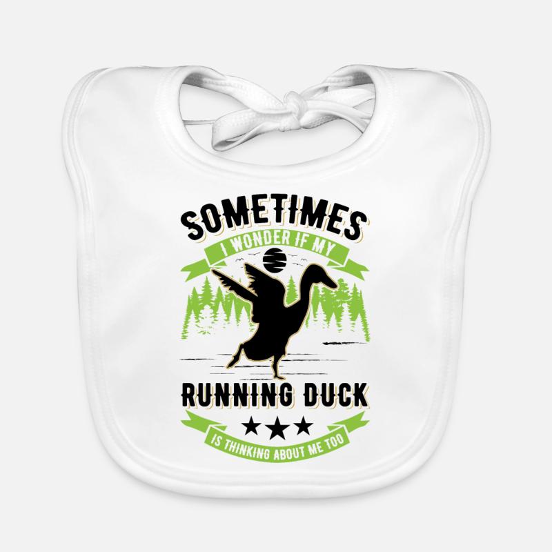 Indian Running Duck Gift Bottle Duck Organic Baby Bibs