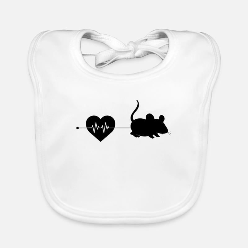 Mouse heartbeat Organic Baby Bibs