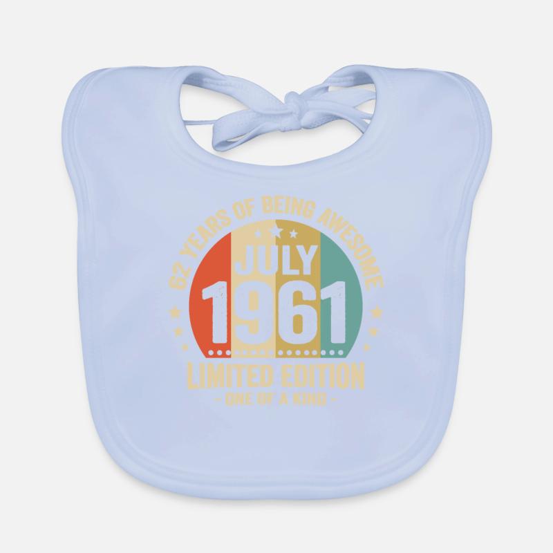 Juli 1961 62 Jahre Jubiläumsgeschenk Baby Bio-Lätzchen