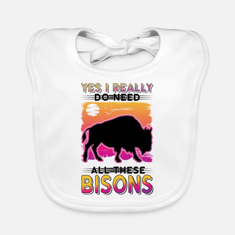 Buffalo Gift Bison Buffallo Water Buffalo Organic Baby Bibs