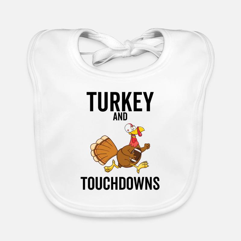 Turkey and Touchdowns Organic Baby Bibs