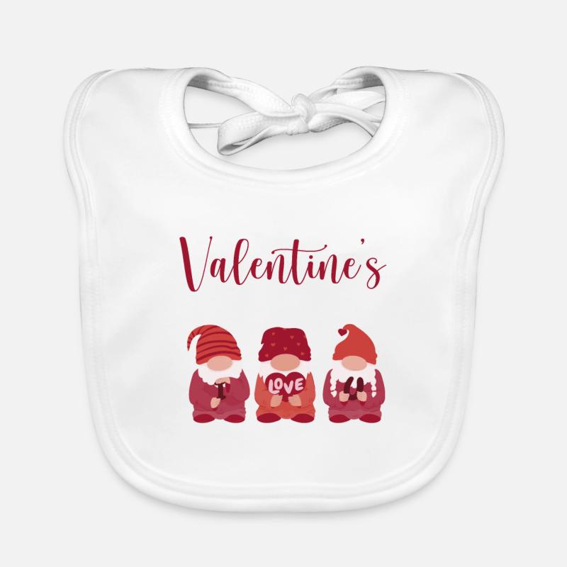 Joyeux Gnome de la Saint-Valentin Cher couple Gnome Bavoir bio Bébé