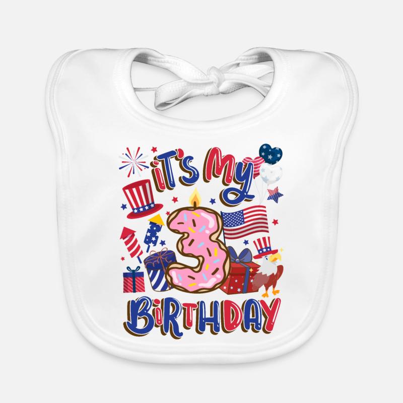 Es Ist Mein 3 Geburtstag Eagle 4. Juli Baby Bio-Lätzchen