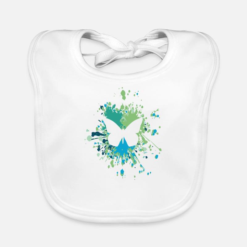 Butterfly Color Splash Organic Baby Bibs