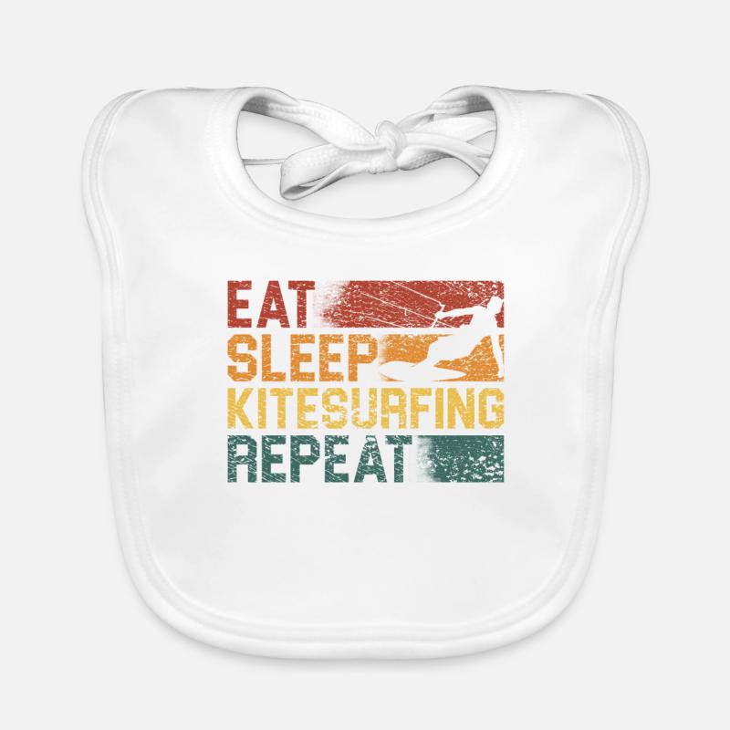 Manger Sommeil Kitesurf Répéter Drôle Bavoir bio Bébé