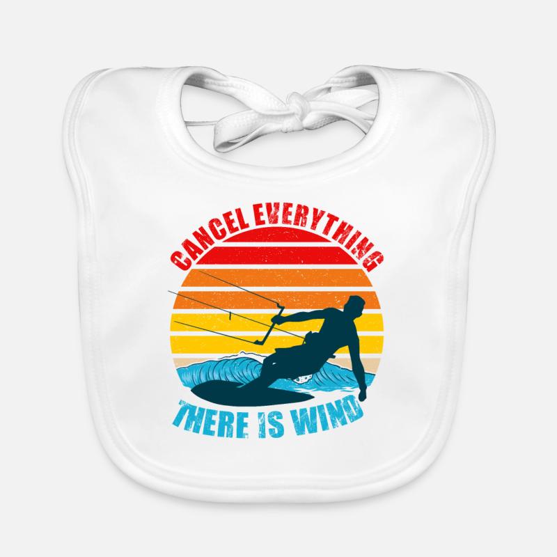 Cancel Everything There Is Wind Funny Kitesurfing Organic Baby Bibs