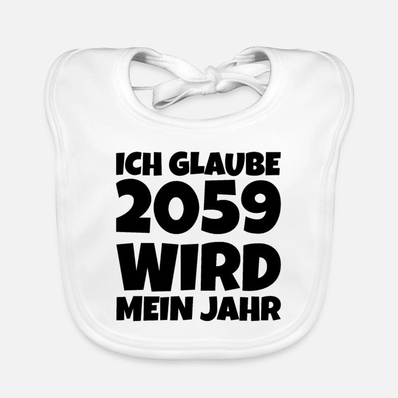Mein Jahr Spruch 2059 witzig Baby Bio-Lätzchen