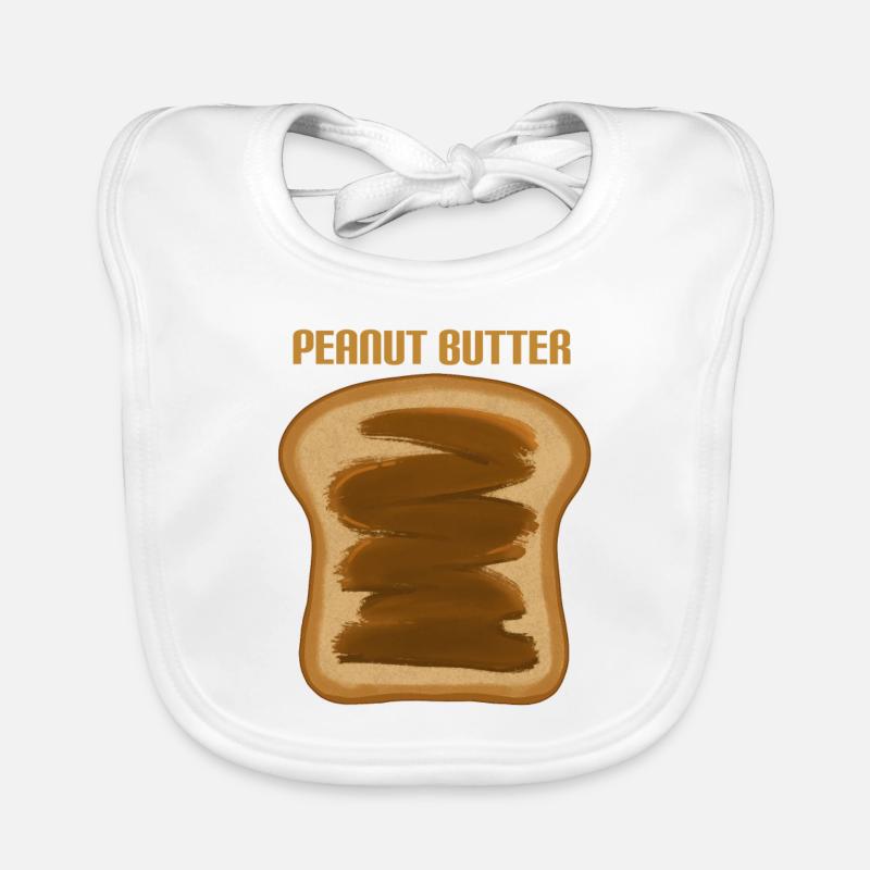 Erdnussbutter Peanut Butter - Baby Bio-Lätzchen - Weiß