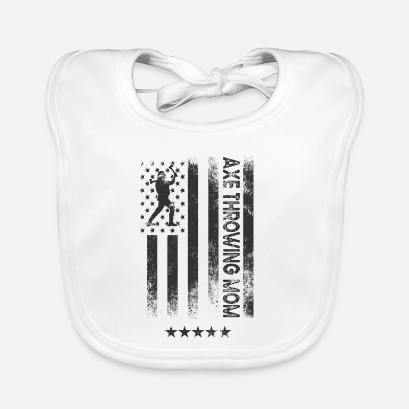 USA Flagge - Axt Werfen Mutter Baby Bio-Lätzchen
