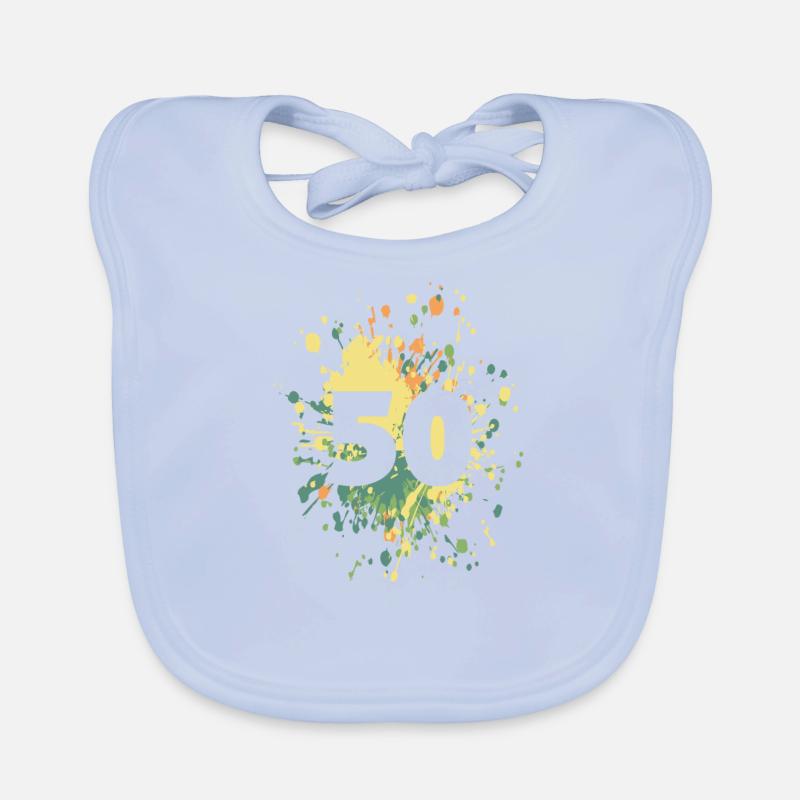 Number 50th Color Splash Organic Baby Bibs