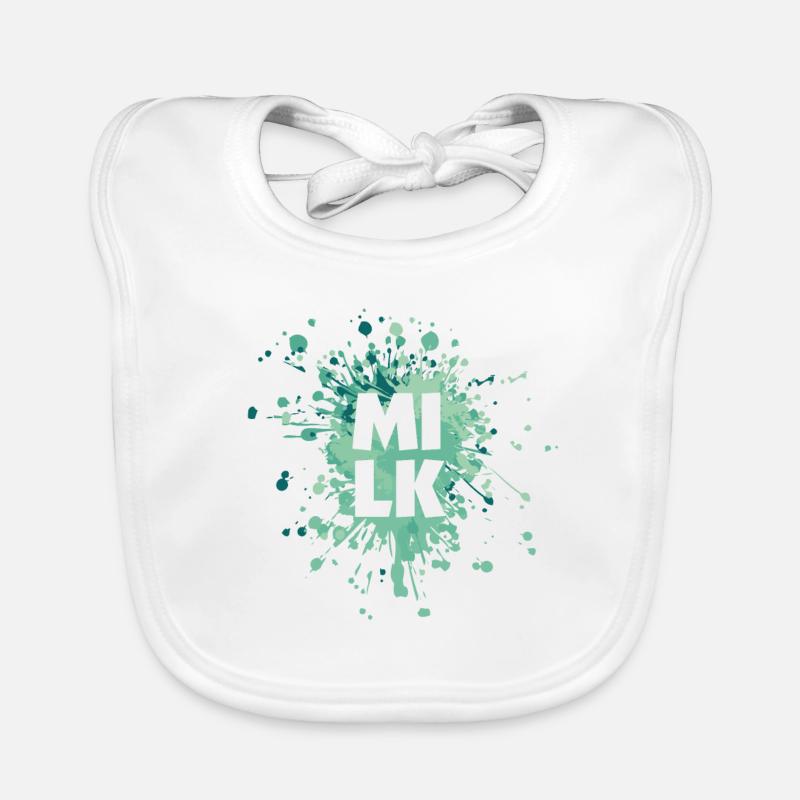 Éclaboussure de couleur de lettre de lait Bavoir bio Bébé