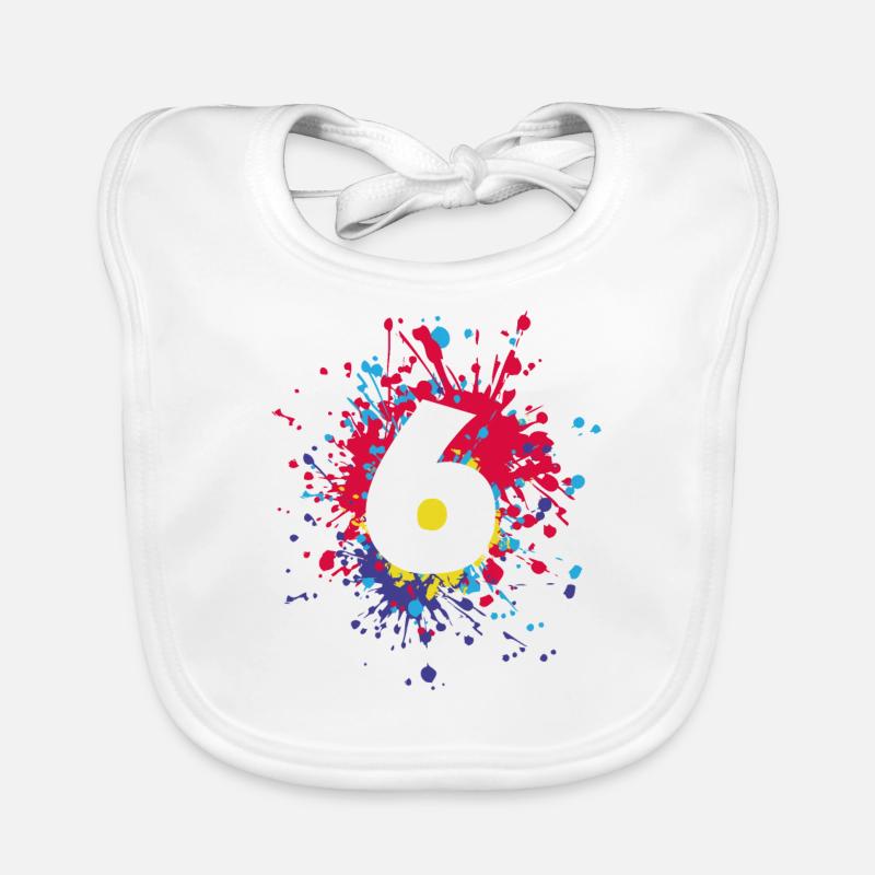 Number 6th Color Splash Baby Bio-Lätzchen