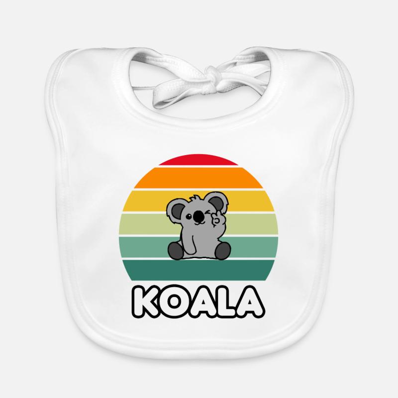 koala vintage retro Organic Baby Bibs