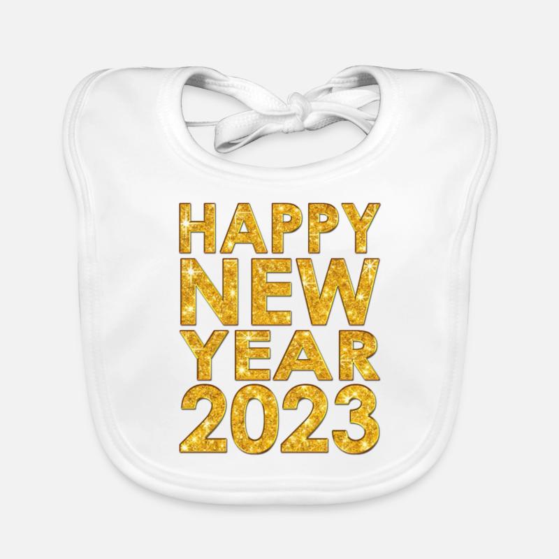 Silvesterparty 2023 - 2023 Neujahr Baby Bio-Lätzchen