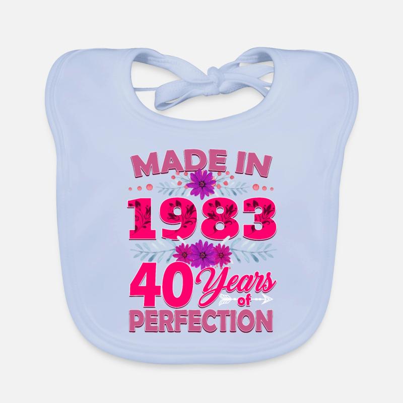 Made in 1983 40 Jahre Perfektion - 40th Birthda Baby Bio-Lätzchen