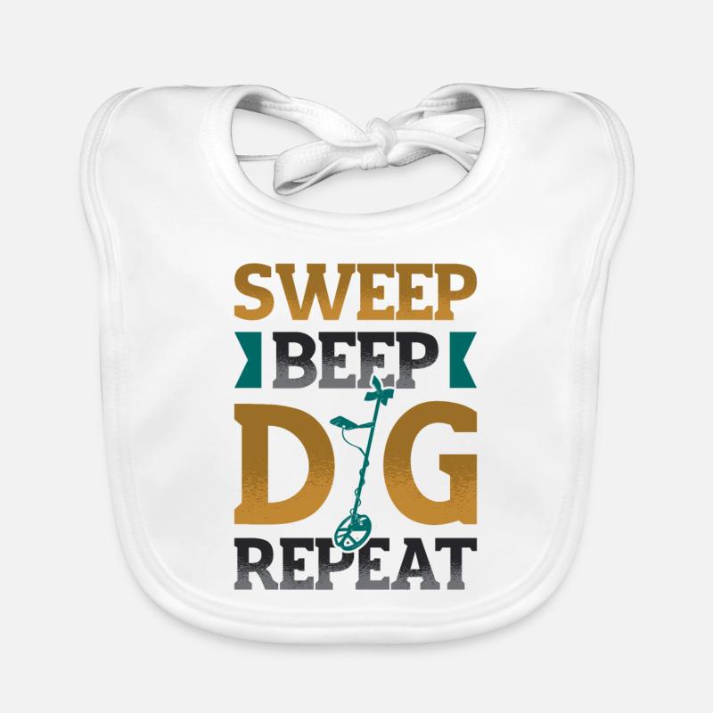 Sweep Beep Dig Repeat Schatzsuche Metall Baby Bio-Lätzchen