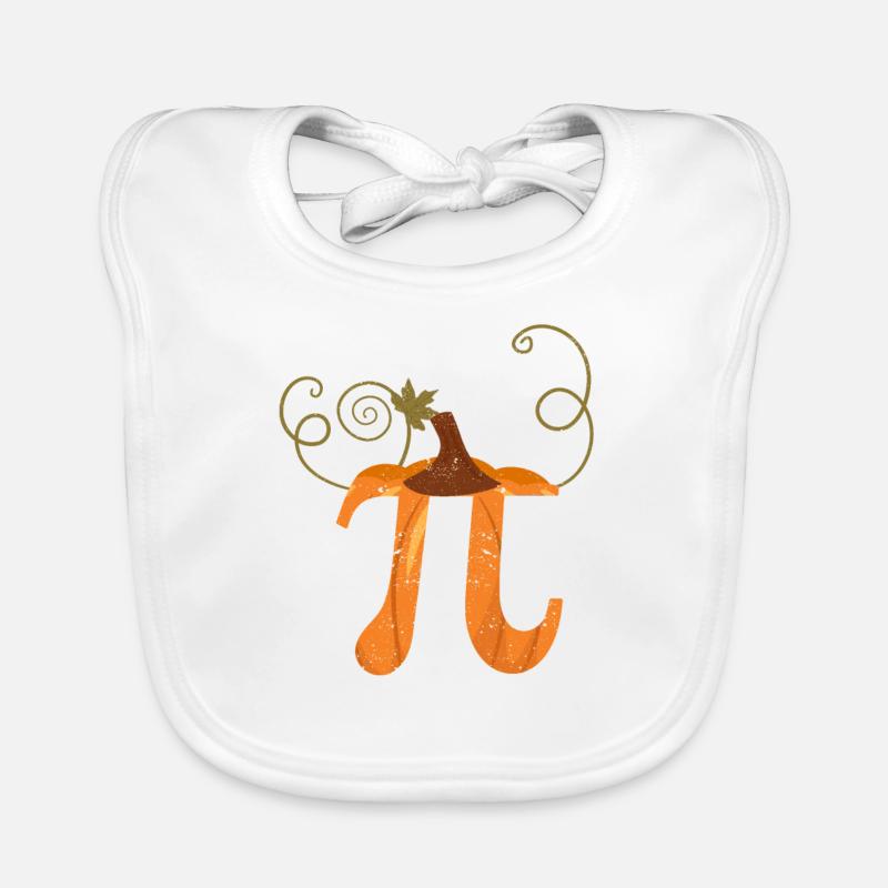Pi Day Pumpkin Pike Math Funny Creepy Organic Baby Bibs