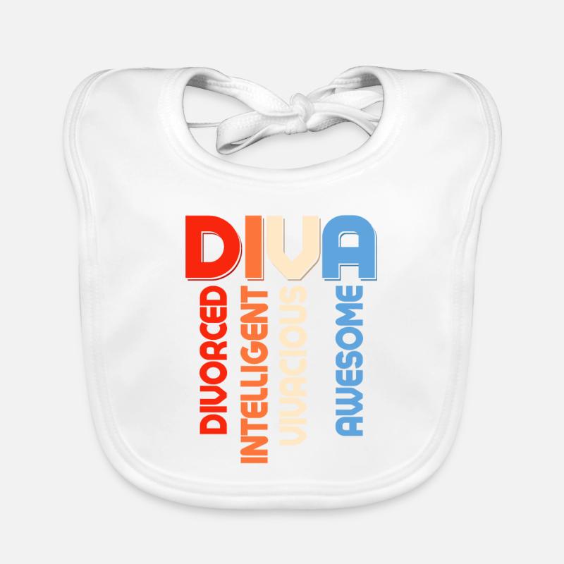 DIVA - Divoced Intelligent Vivacious Awesome Ex-Wi Organic Baby Bibs