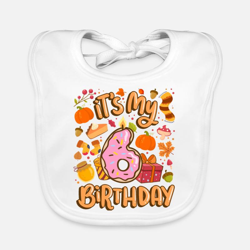 It's my 6 birthday autumn maple leaf autumn Organic Baby Bibs