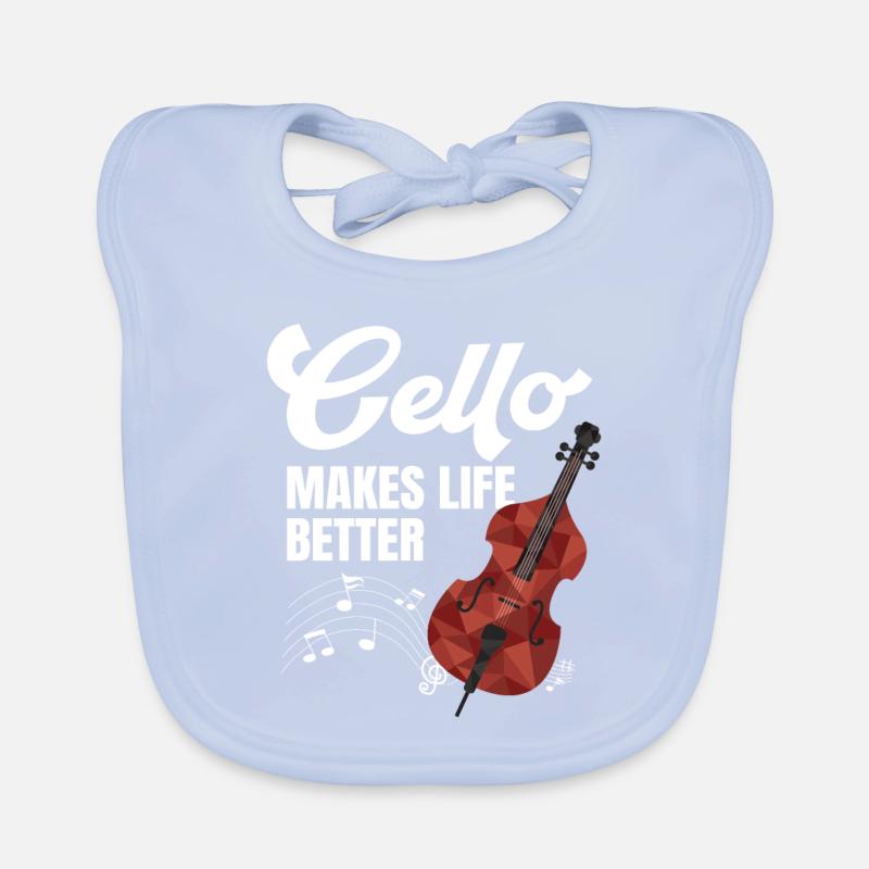 Cello Funny Gift Viola Organic Baby Bibs