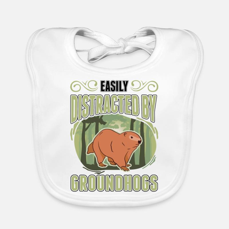 Easily distracted by Groundhogs Marmot Murmeltier Baby Bio-Lätzchen