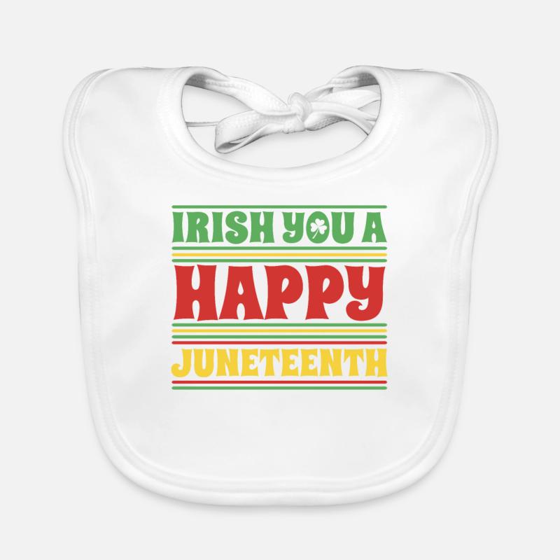 Irish You A Happy Juneteenth Celebrate Black Pride Organic Baby Bibs