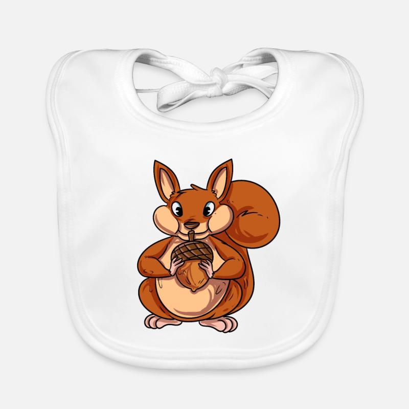 Eichhörnchen Waldtier Baby Bio-Lätzchen