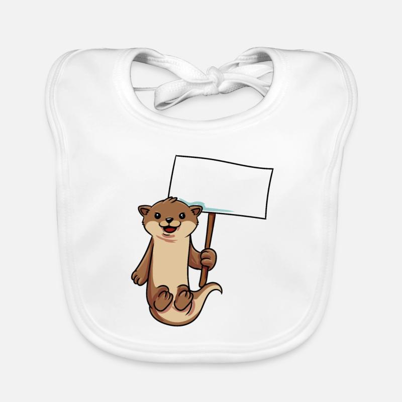 Otter holds shield Organic Baby Bibs