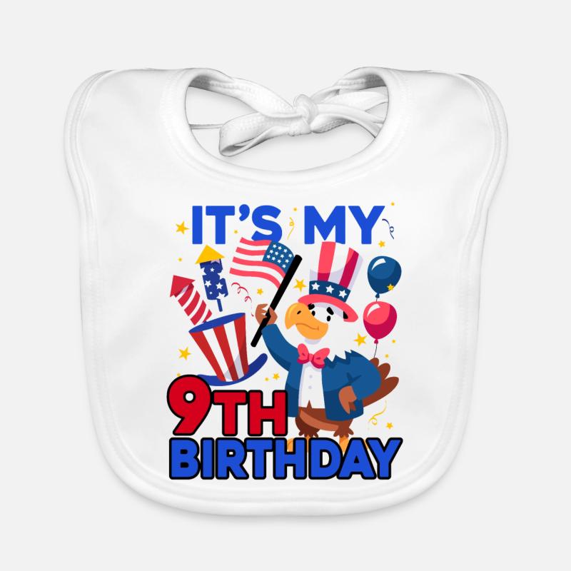 Es Ist Mein 9. Geburtstag Firecracker Kid 4th Of Baby Bio-Lätzchen