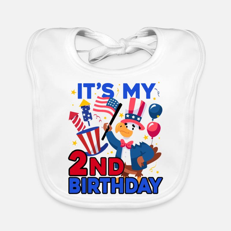 Es Ist Mein 2. Geburtstag Firecracker Kid 4th Of Baby Bio-Lätzchen