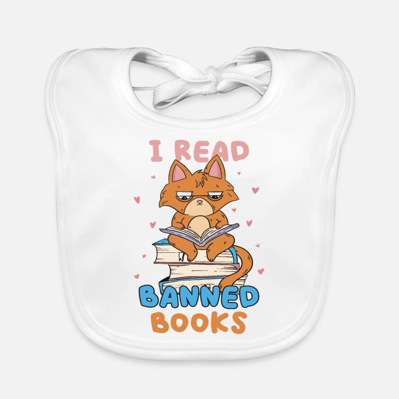 Ich Lese Verbotene Bücher Bibliothek Katze Baby Bio-Lätzchen